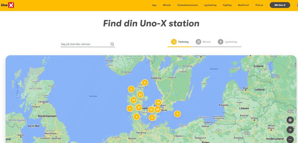 Gas Stations in Denmark - Uno-X
